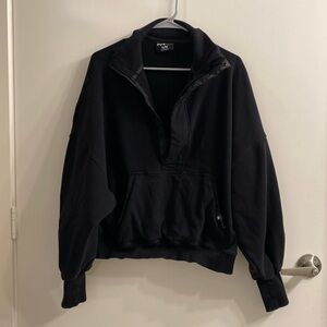 Popflex Ooey Gooey Half Zip Sweater in Black